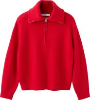 MANGO Half Zip Sweater