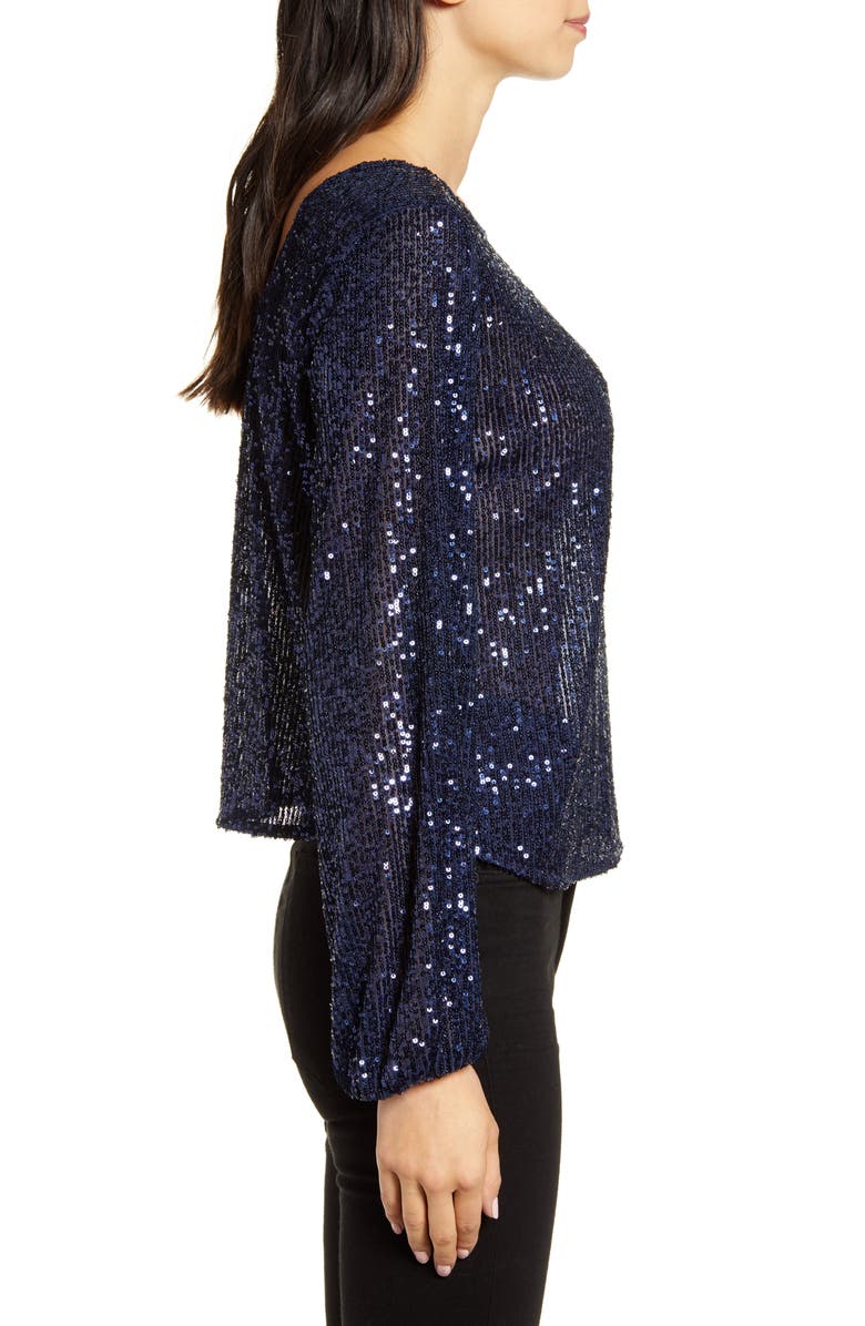 Chelsea28 Sequin Long Sleeve Top, Alternate, color,