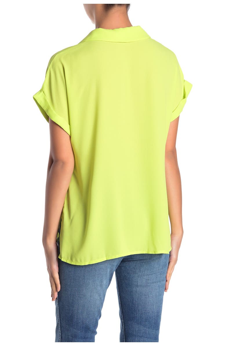 All in Favor Short Sleeve Boyfriend Blouse, Main, color, 
