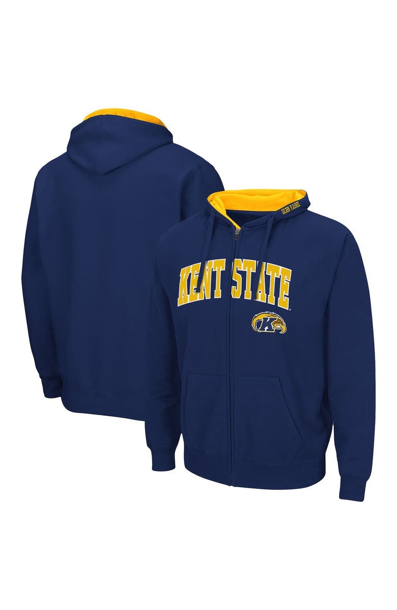 COLOSSEUM Men's Colosseum Navy Kent State Golden Flashes Arch & Logo 3.0 Full-Zip Hoodie, Main, color, Navy