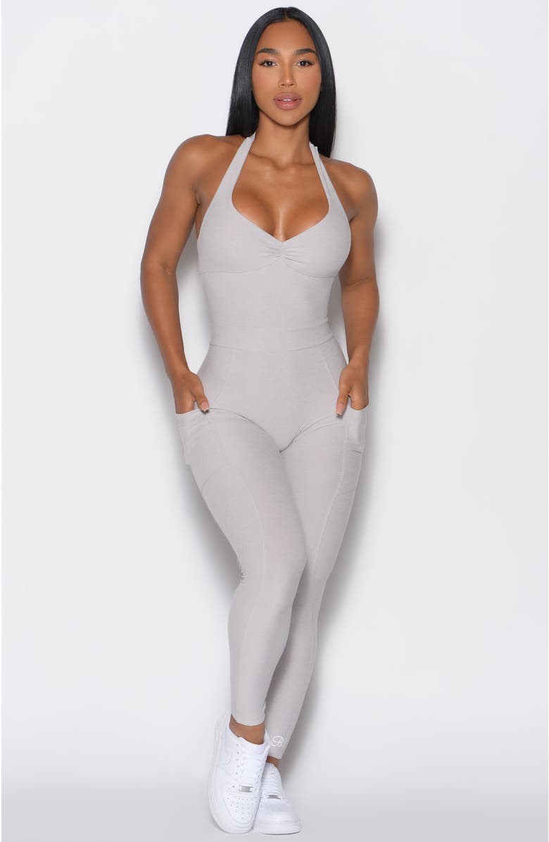 Bombshell Sportswear Backless Pocket Bodysuit, Alternate, color, Ice