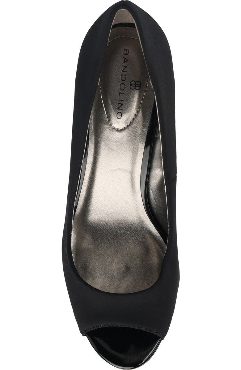 Bandolino Tuff Love Peep Toe Wedge Pump, Alternate, color, Black