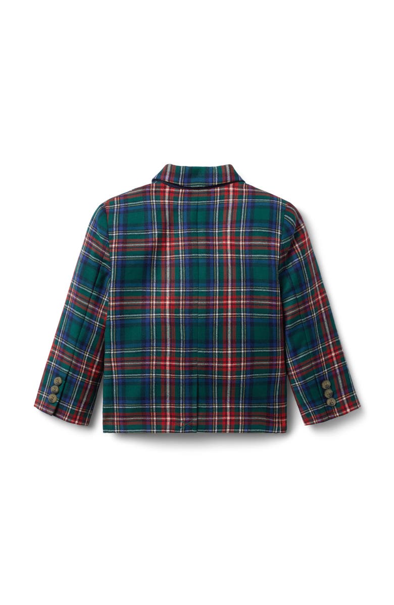 Janie and Jack The Holiday Tartan Blazer, Alternate, color, Green