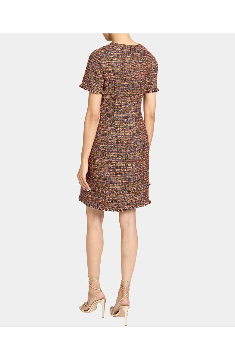 Santorelli MELANIA Short Sleeve Shift Dress in Multi Color Modern Tweed, Alternate, color, 