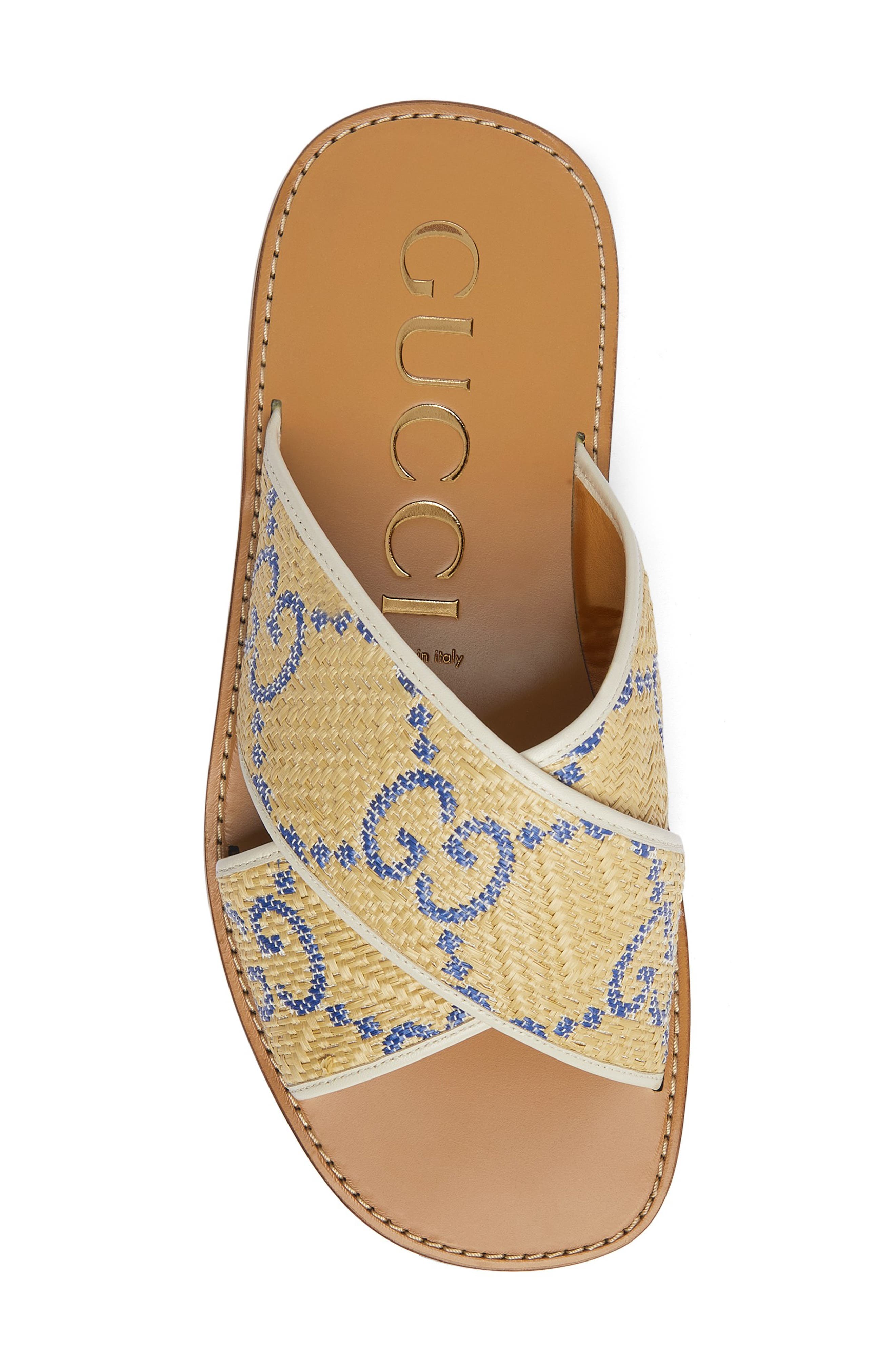 Gucci Ember GG Raffia Slide Sandal (Men) | Nordstrom