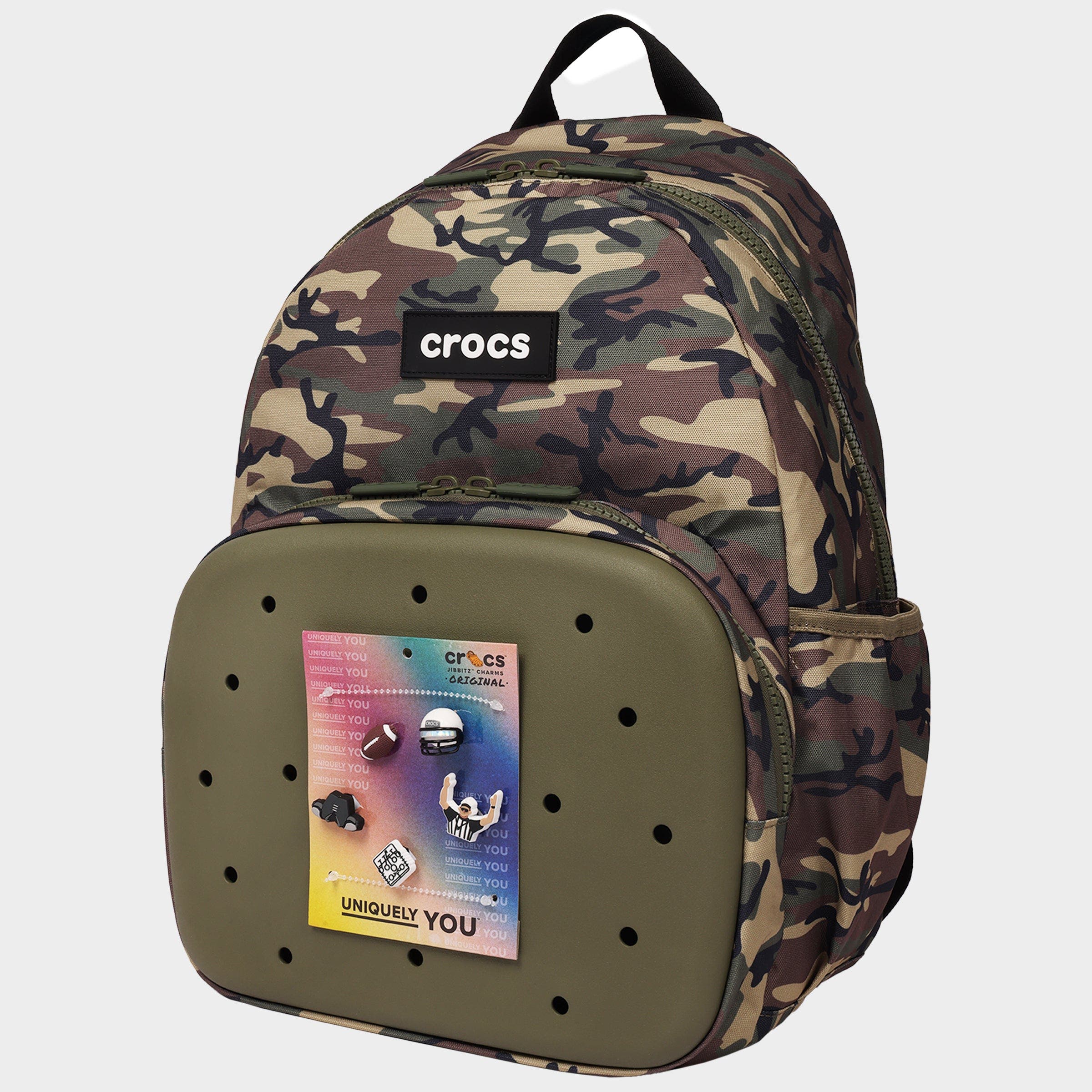 Back to School Backpack with EVA Front Pocket  Customizable Jibbitz Backpack Camo, Alternate, color, CAMO