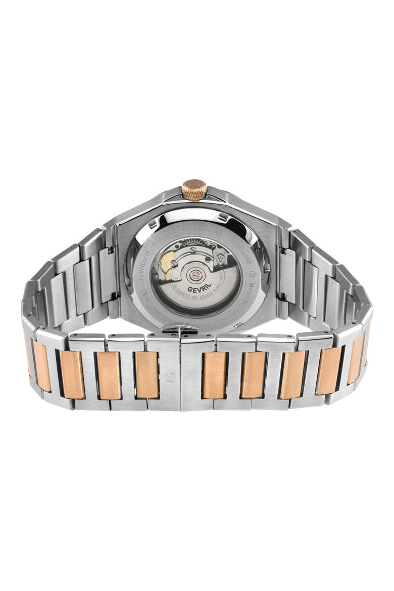 High Line Two-Tone Goldtone Plated Automatic Bracelet Watch, 43mm, Alternate, color, TWO TONE