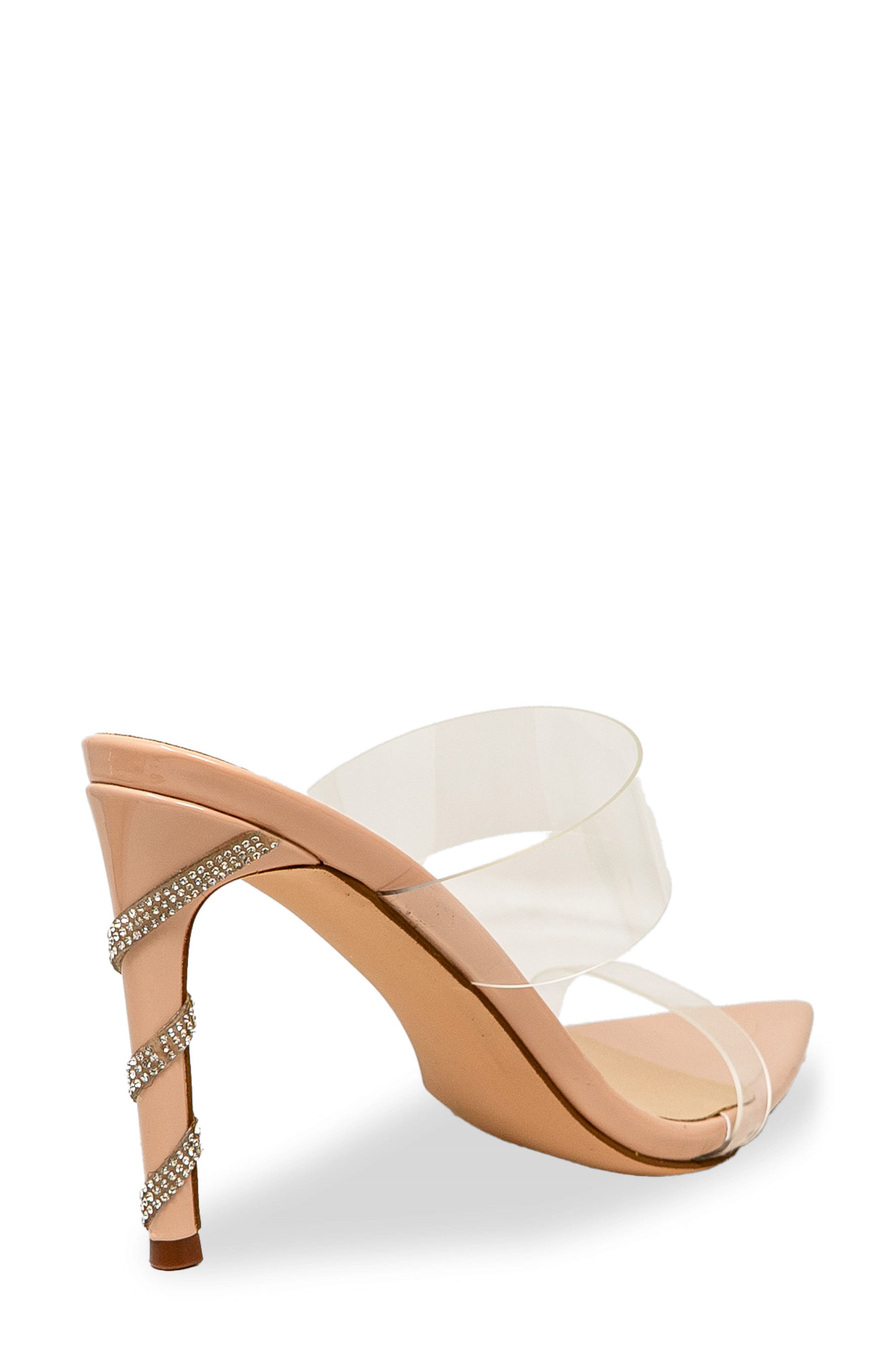 Rhinestone Stiletto Mule Sandal, Alternate, color, BEIGE PU