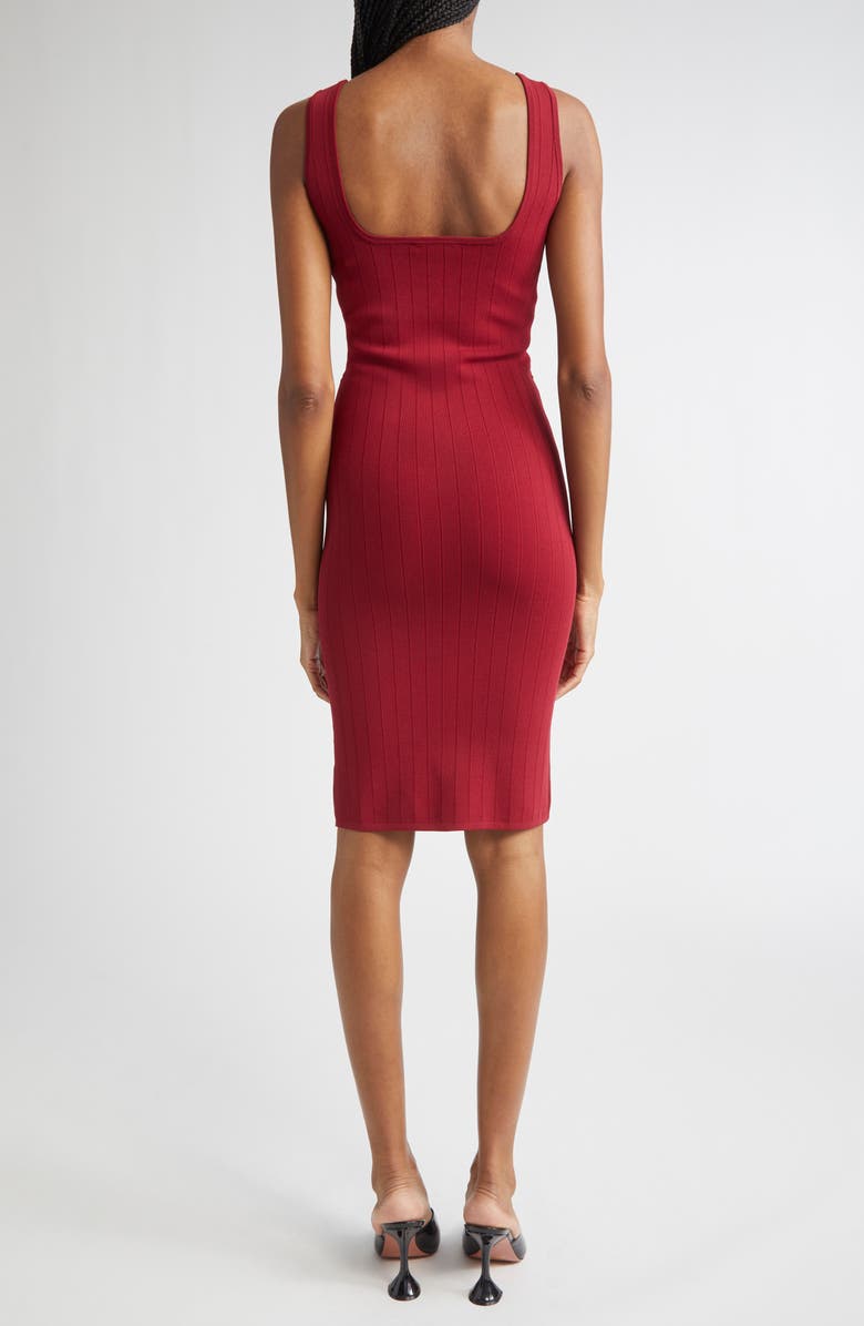 L'AGENCE Soleil Body-Con Knit Dress, Alternate, color, Black Cherry/ Gold