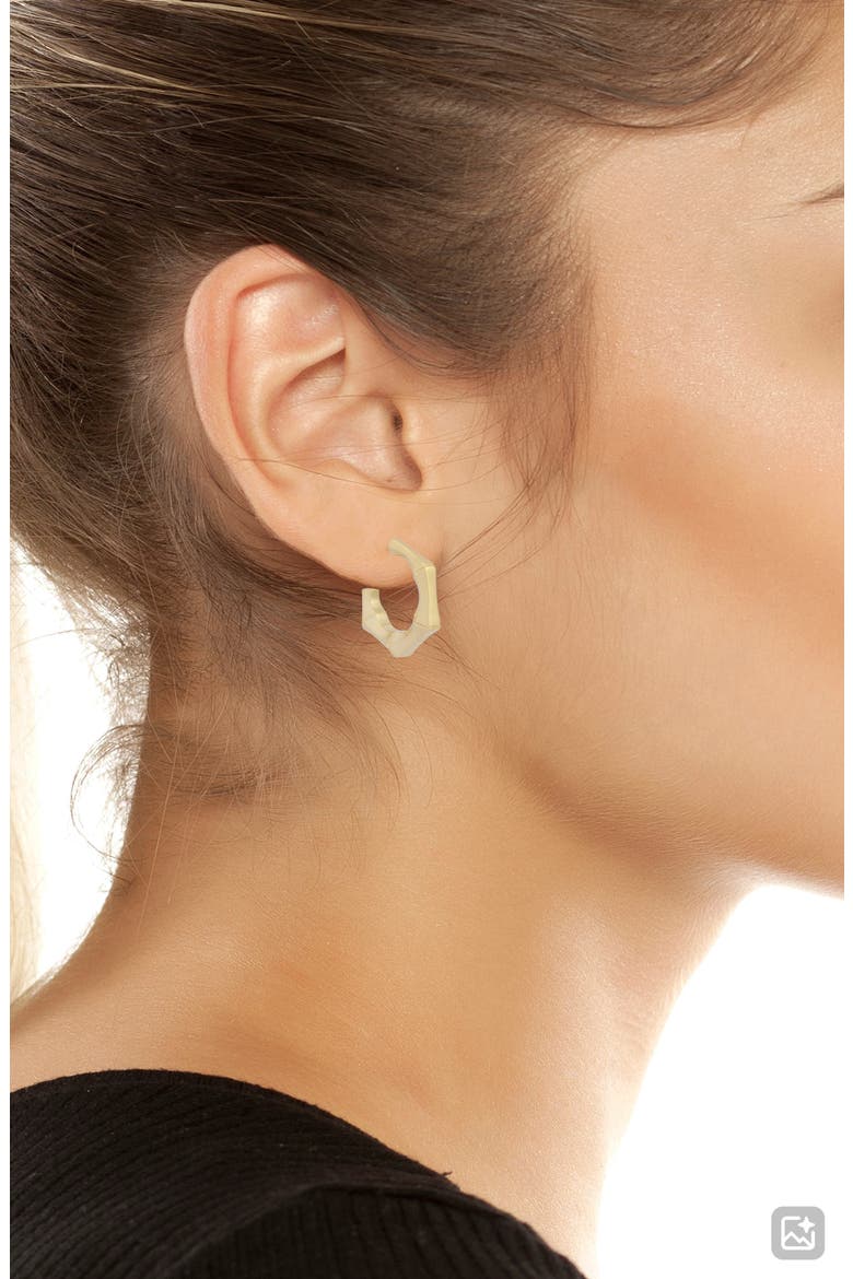 Bamboo Texture Hoop Earrings, Alternate, color, VINTAGE GOLD