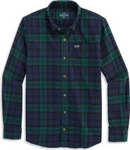 vineyard vines Kids' Blackwatch Plaid Flannel Shirt