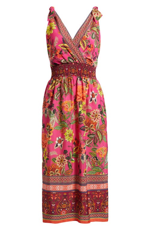 Eliza J Smocked Waist Midi Sundress In Pink