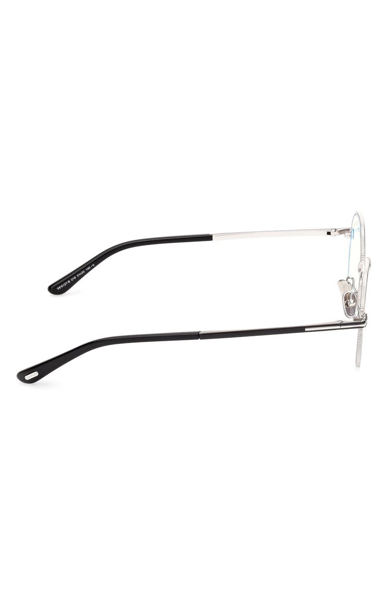 TOM FORD 51mm Round Optical Glasses, Alternate, color, Shiny Palladium / Shiny Black