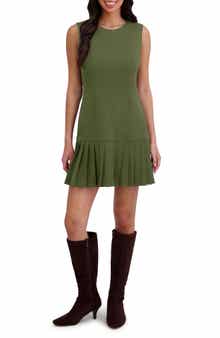 Sleeveless Drop Waist Pleated Dress