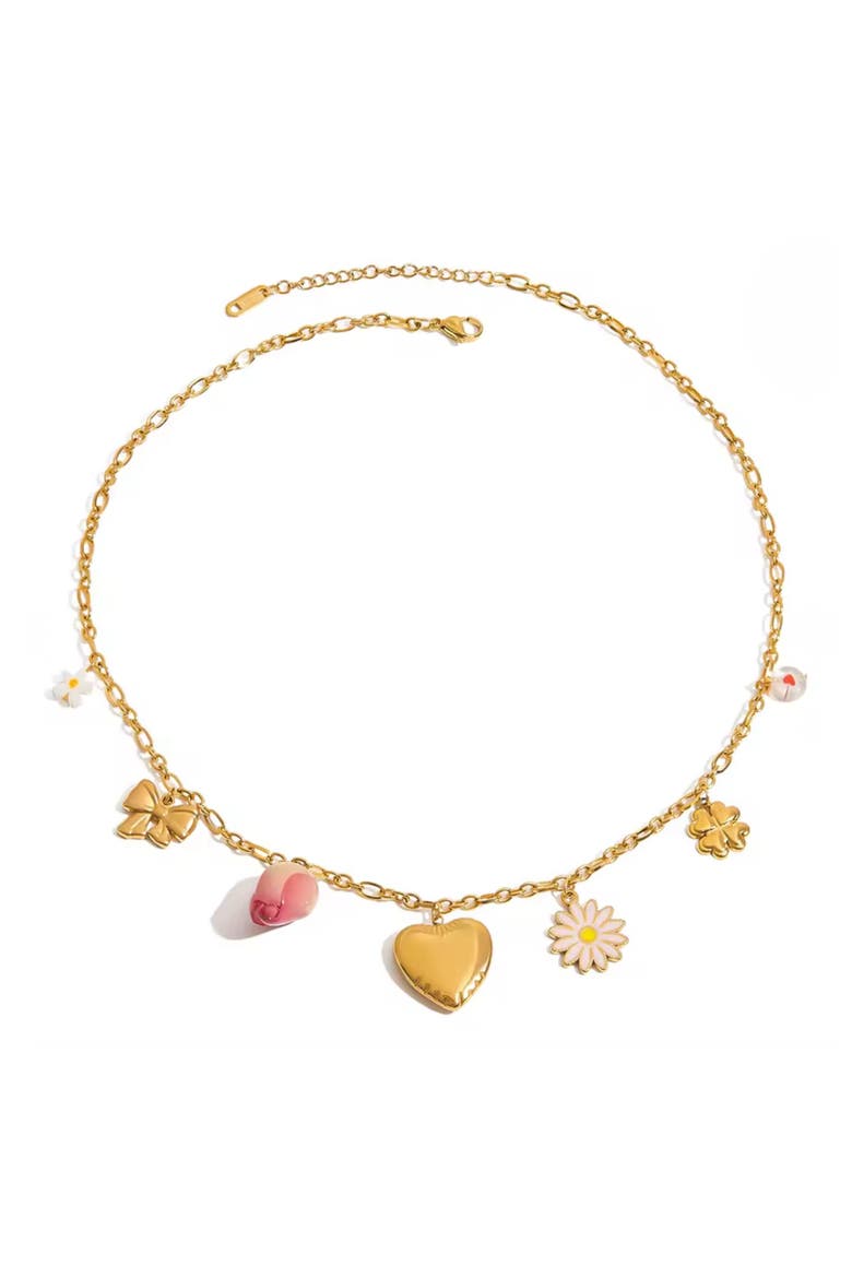 Charm Necklace, Main, color, GOLD