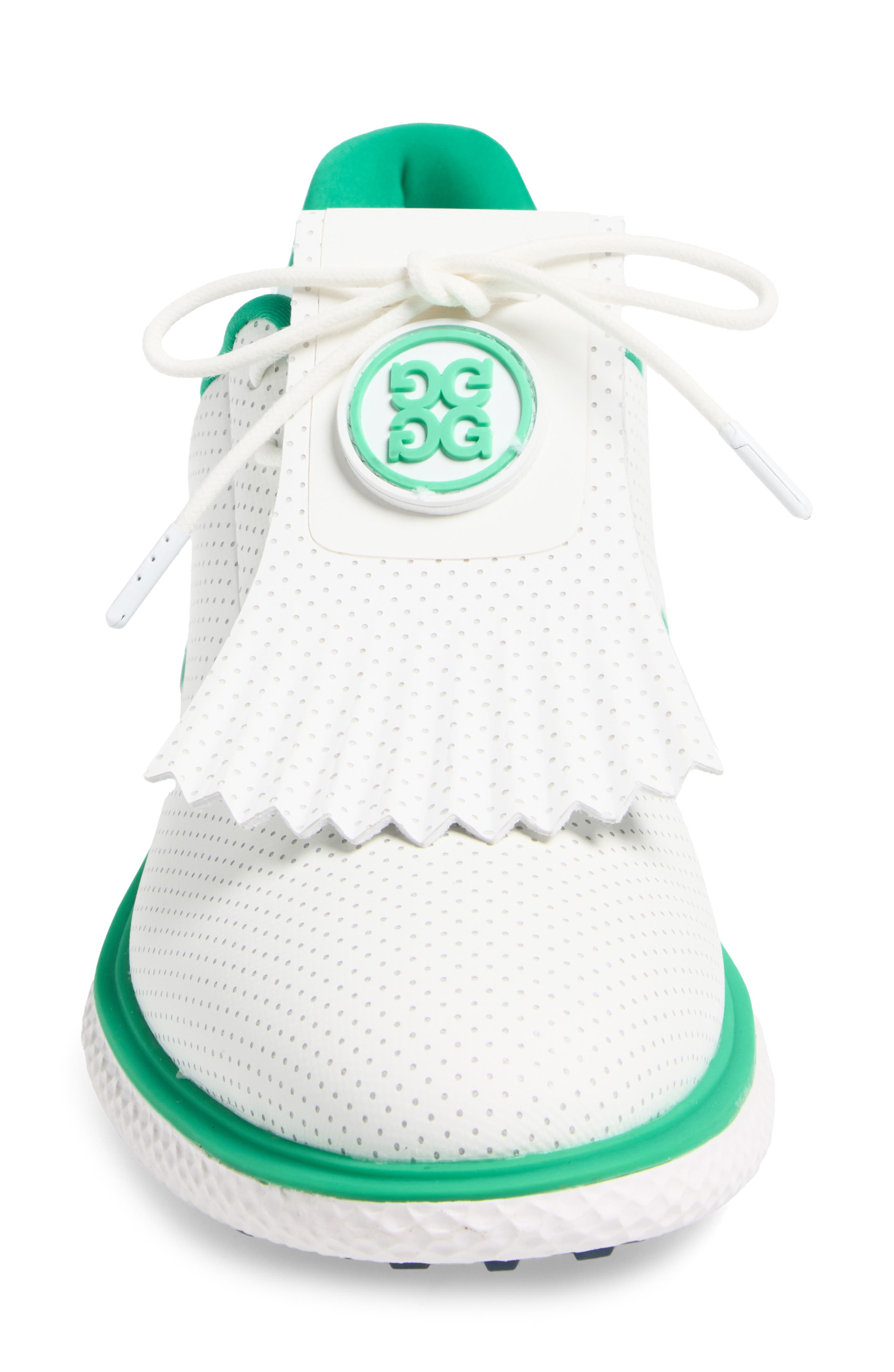 G/FORE Gallivant2r Perforated Kiltie Golf Shoe, Alternate, color, Snow/ Clover