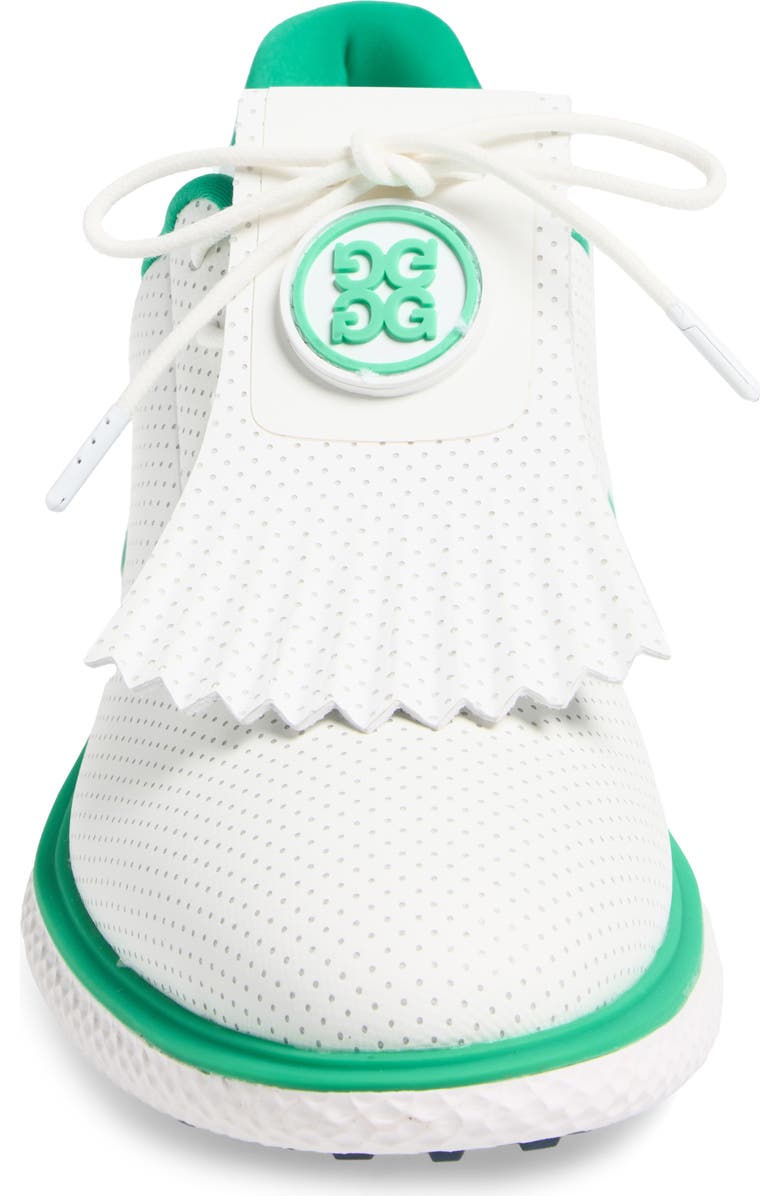 G/FORE Gallivant2r Perforated Kiltie Golf Shoe, Alternate, color, Snow/ Clover