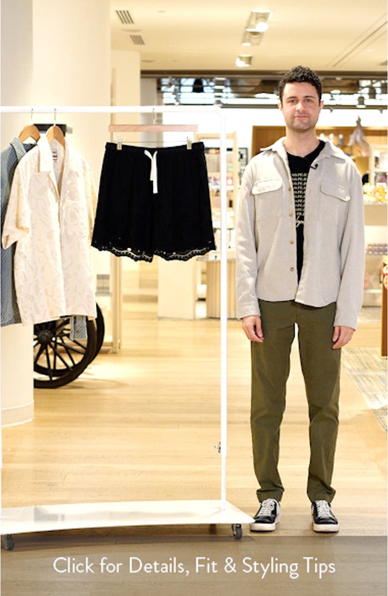 Banks Embroidered Eyelet Cotton Shorts, sales video thumbnail