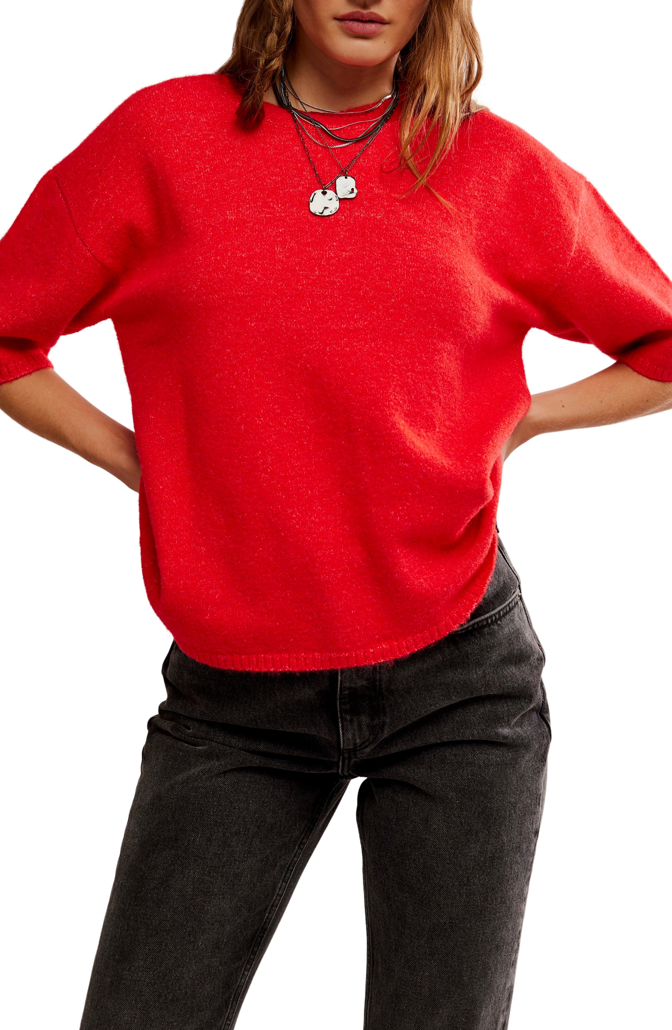Free People Margot Oversize Short Sleeve Sweater