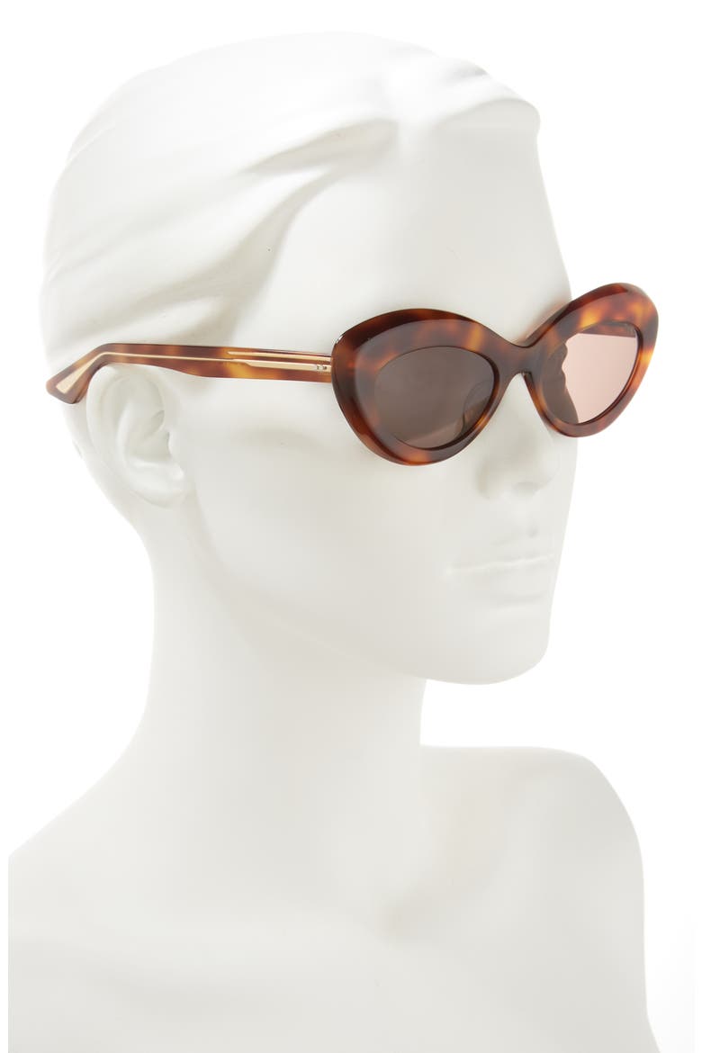 x KHAITE 1968C 53mm Oval Sunglasses, Alternate, color, DARK BROWN