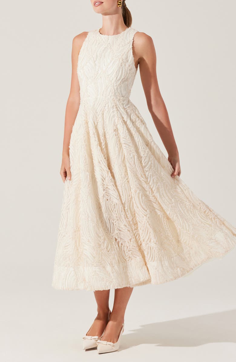 ASTR the Label Lillemor Texture Sleeveless Maxi Dress, Alternate, color, Cream