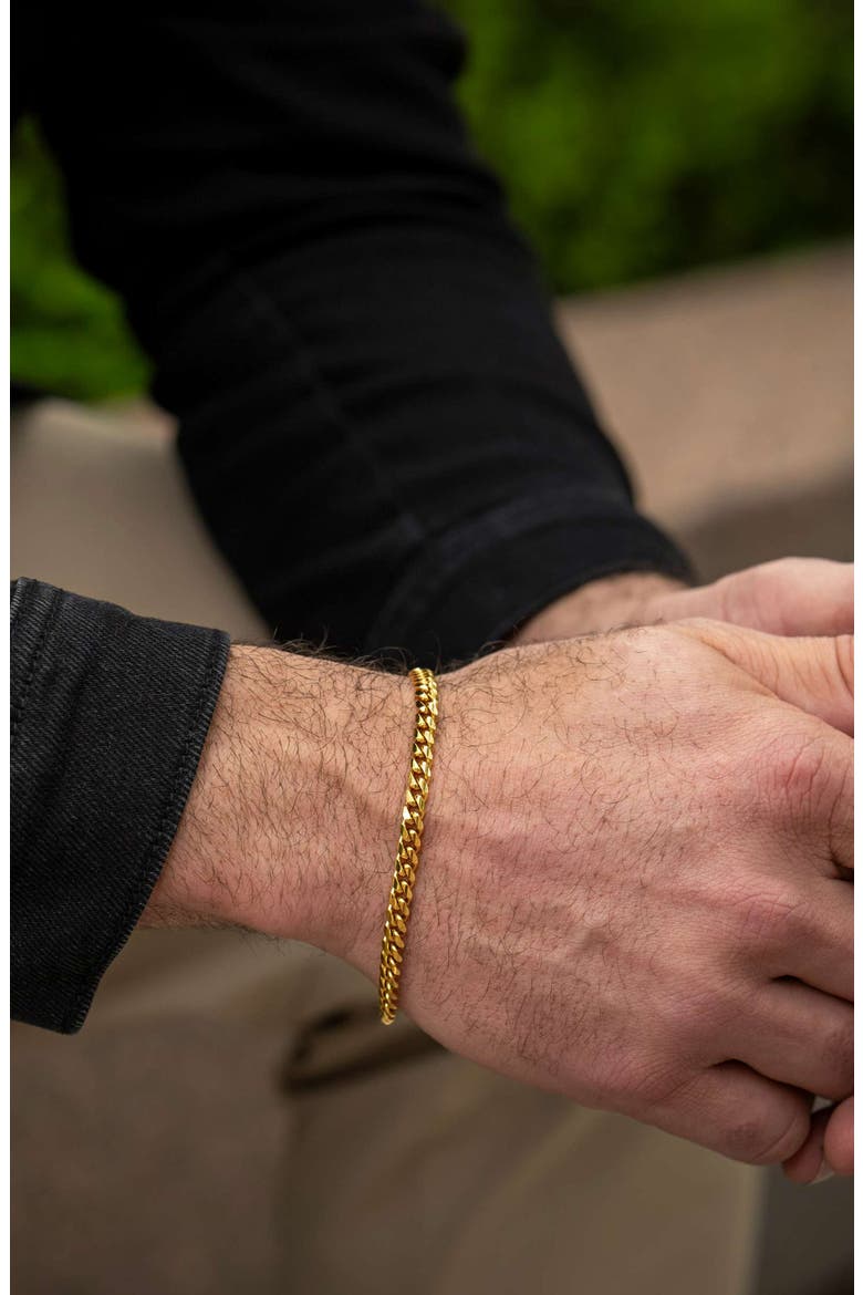 Men's Curb Chain Bracelet, Alternate, color, GOLD