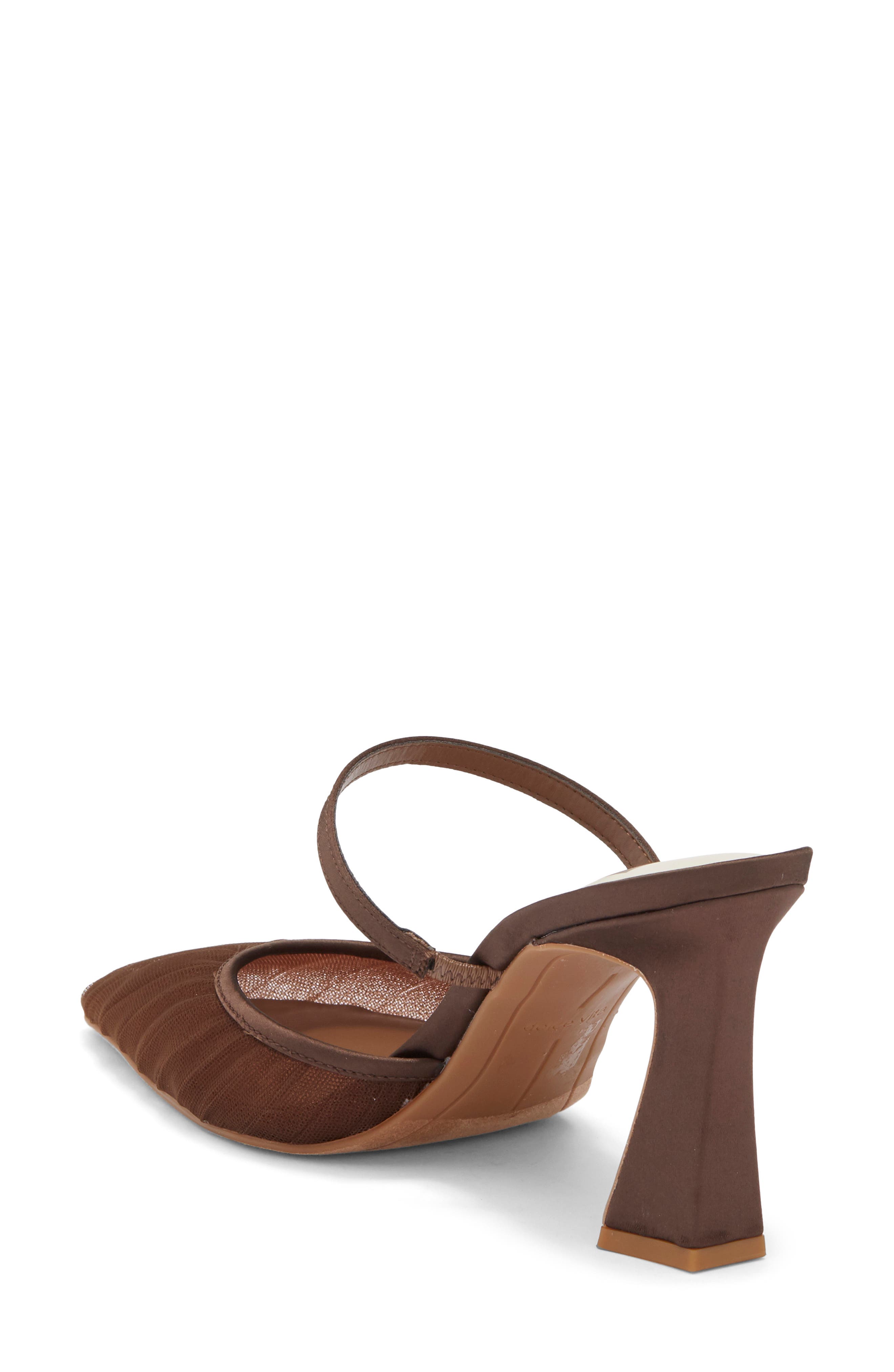 Noreen Pointed Toe Mule, Alternate, color, DARK BROWN TULLE