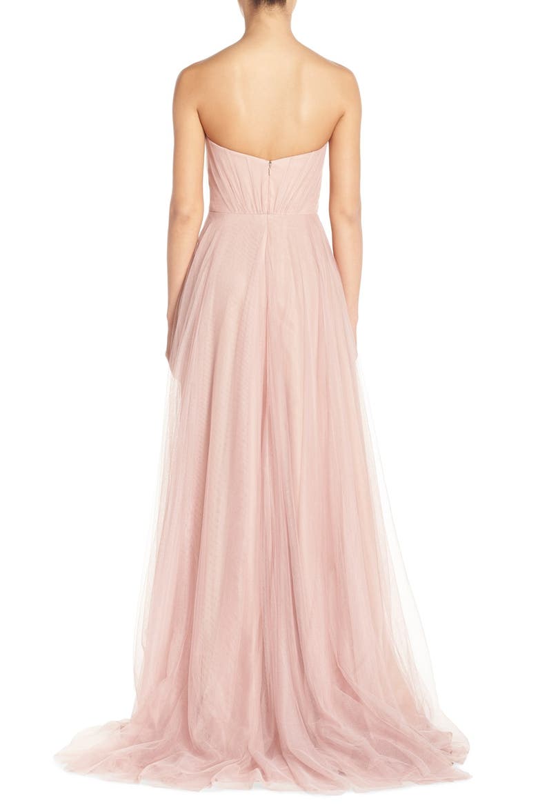Strapless Tulle Gown, Alternate, color, SHELL