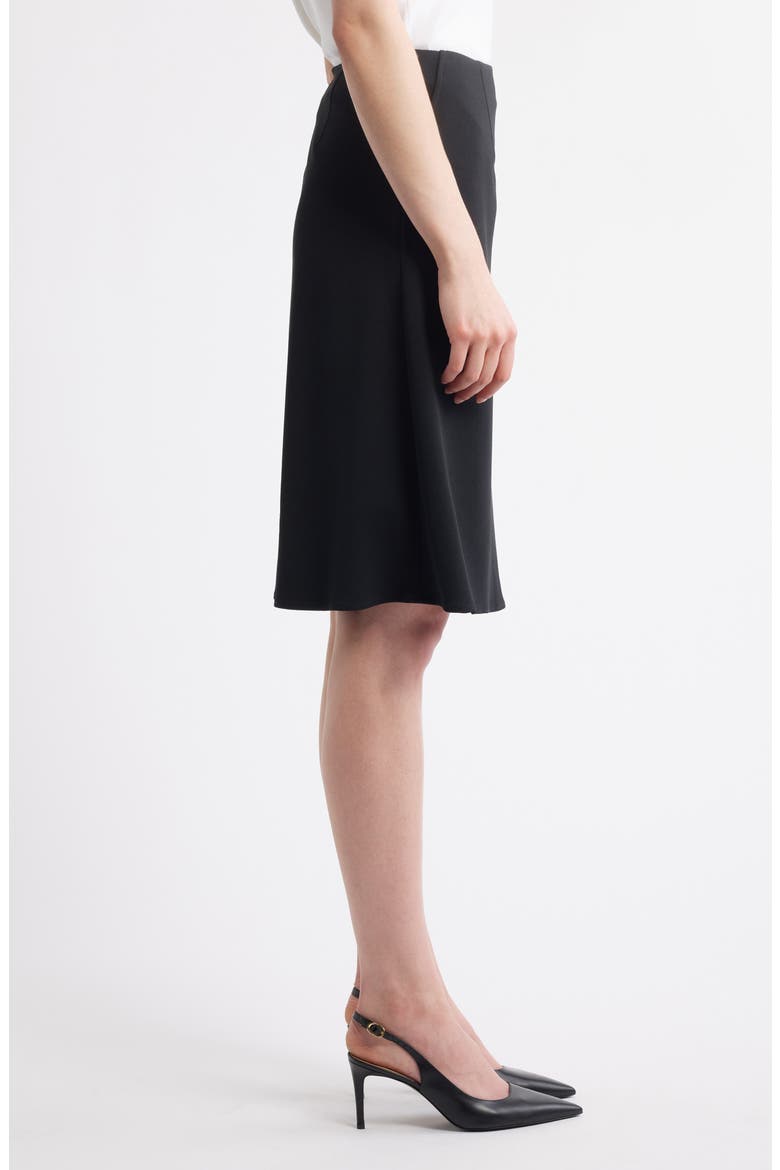Stretch Deco Crepe A-Line Skirt, Alternate, color, BLACK