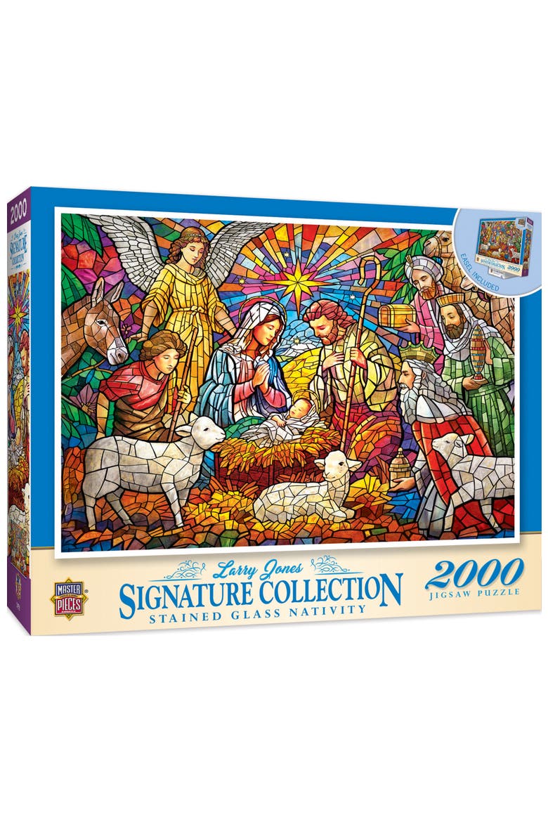 Stained Glass Nativity 2000 Piece Puzzle, Main, color, Multicolor