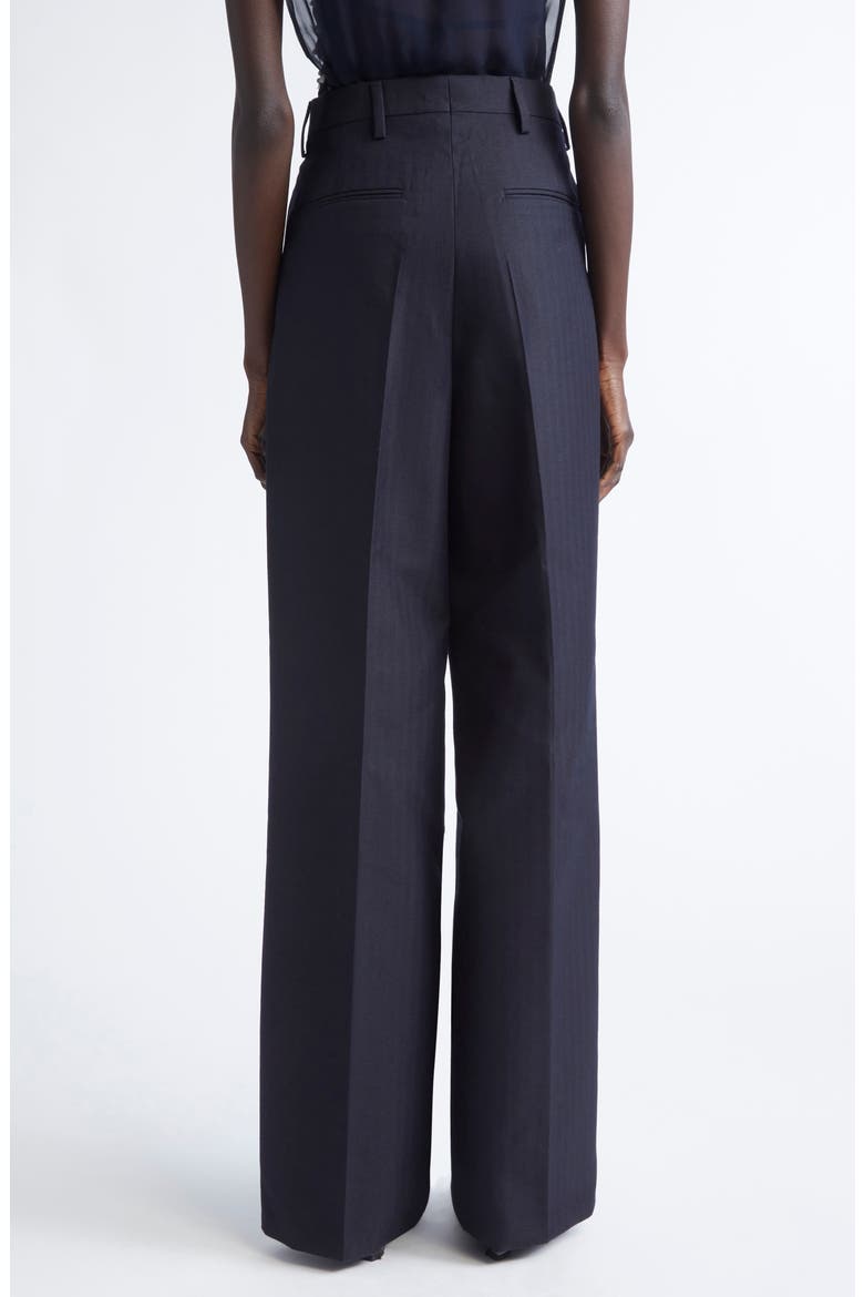 Portias Stripe Wool Straight Leg Pants, Alternate, color, NAVY