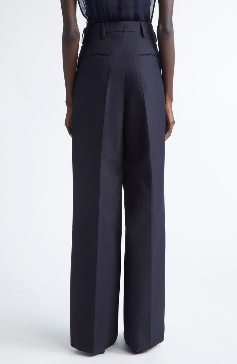 Dries Van Noten Portias Stripe Wool Straight Leg Pants, Alternate, color, Navy