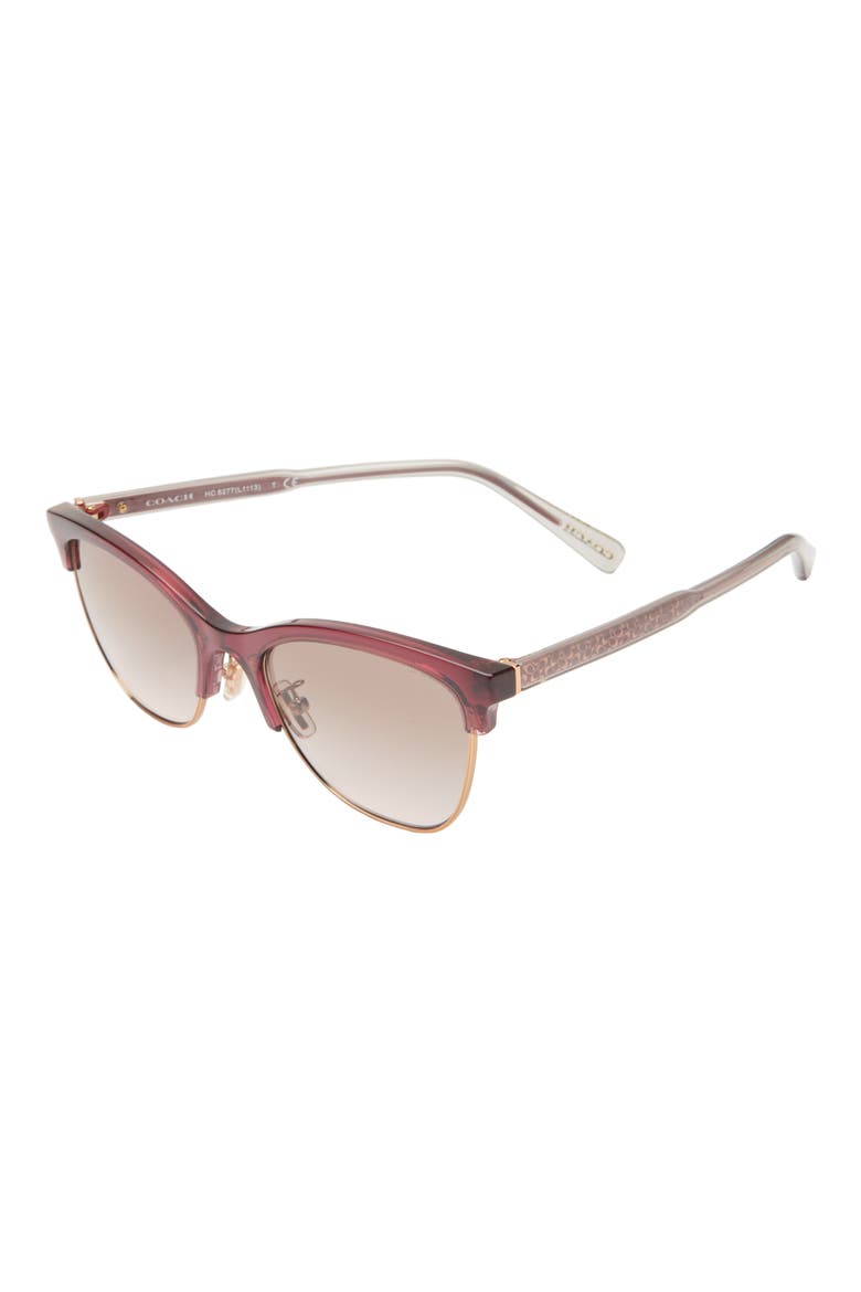 55mm Gradient Round Sunglasses, Alternate, color, BROWN