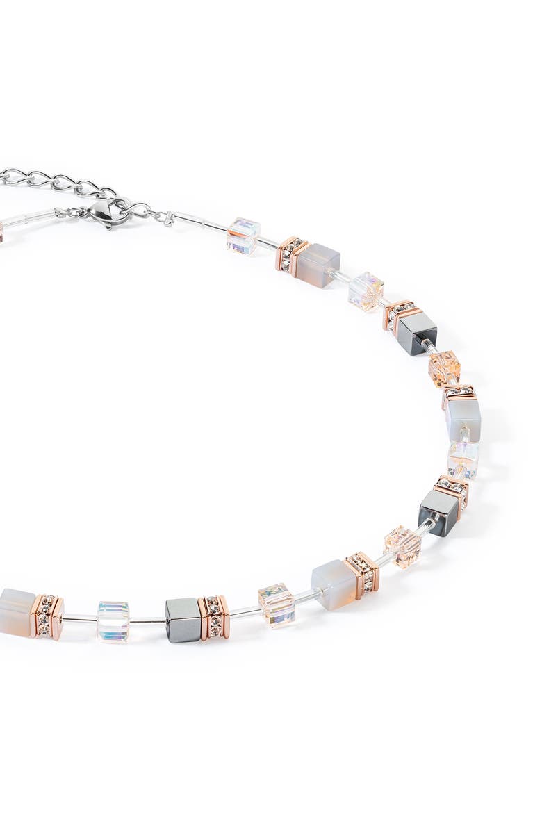 COEUR DE LION Geocube Iconic Precious Rose Gold Necklace, Alternate, color, Peach