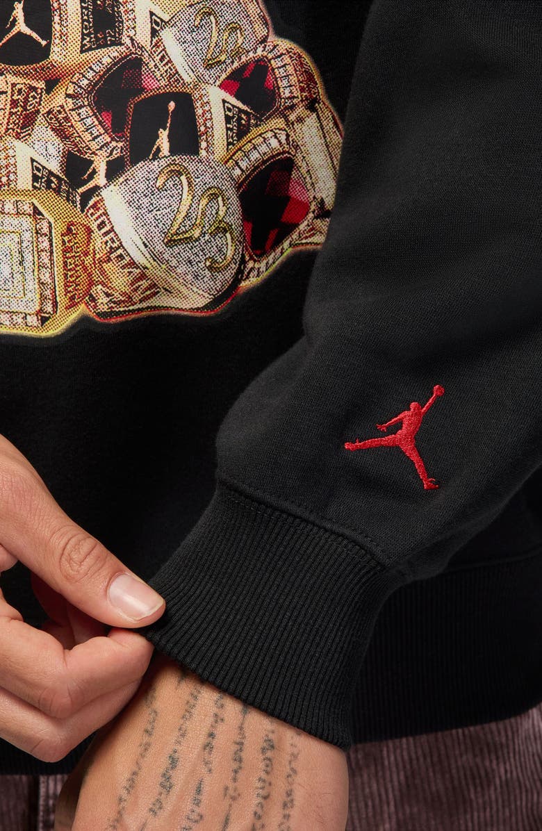 Jordan Holiday Tree Graphic Sweatshirt, Alternate, color, Black/ Gym Red