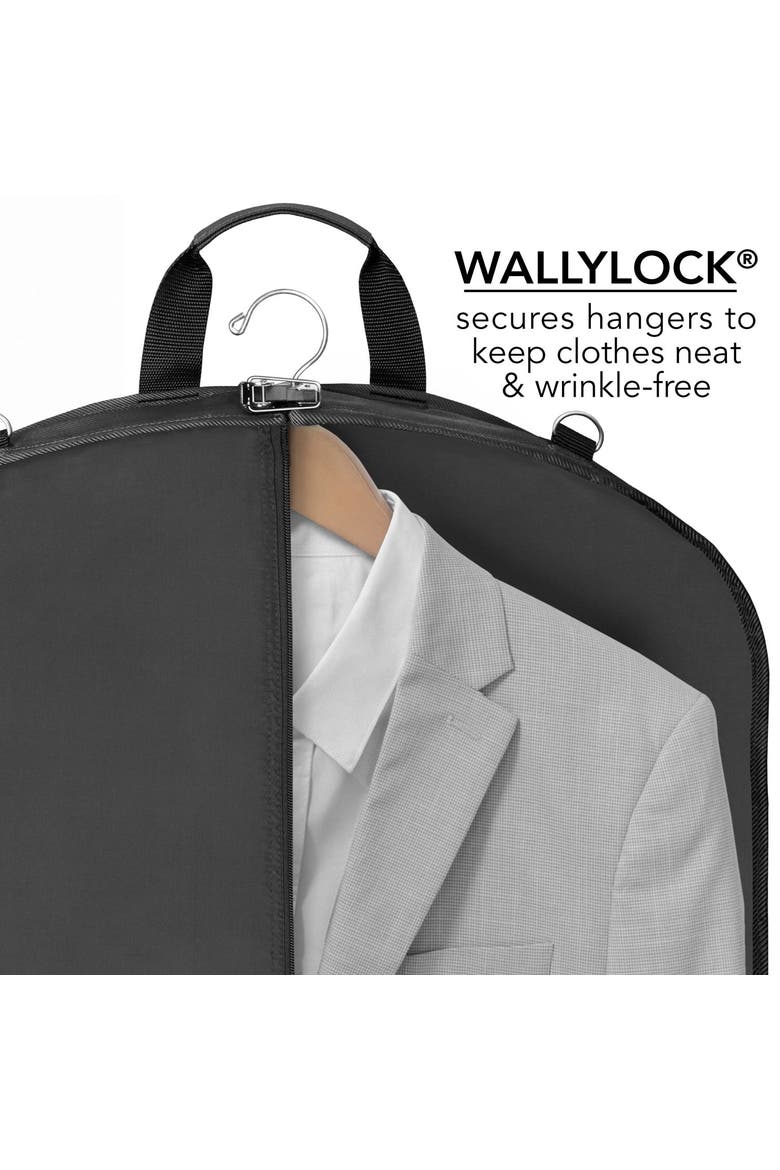 45" Premium Extra Capacity Travel Garment Bag With Shoulder Strap, Alternate, color, Black
