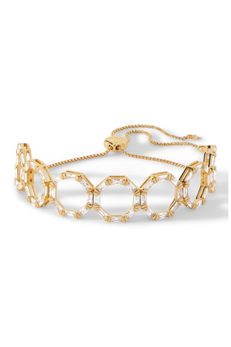 The Gabriella Bracelet, Main, color, Gold/White  CZ