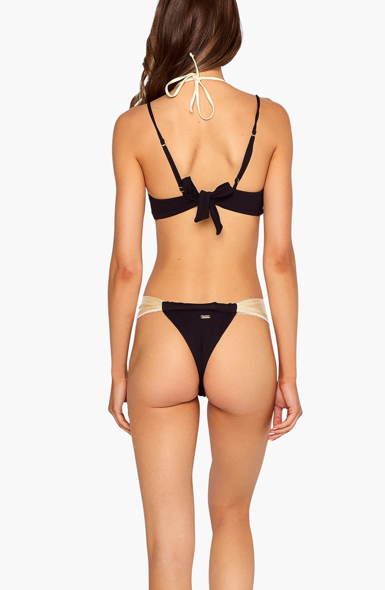 Beach Bunny Swimwear Rumi Tango Bottom, Alternate, color, Black / White