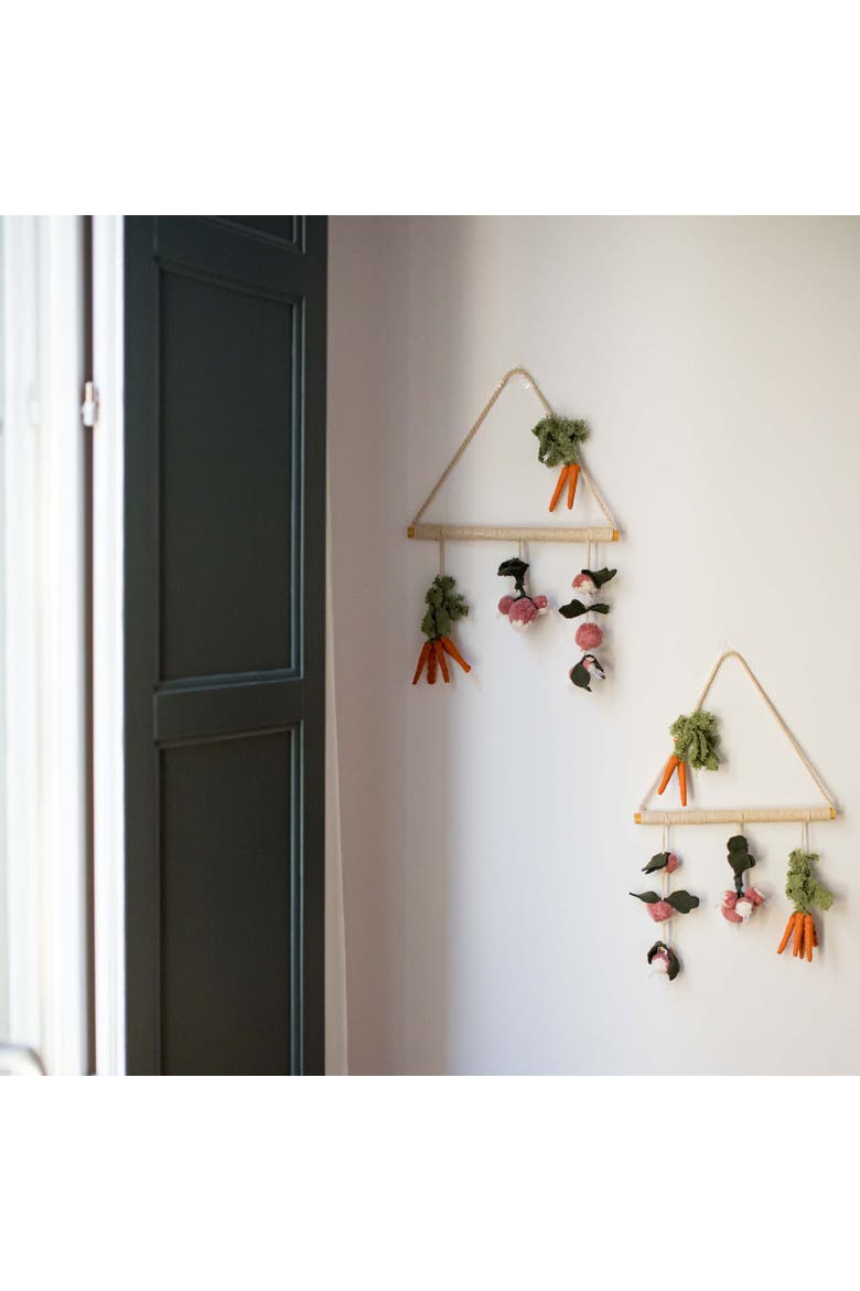Kids' Plush Veggies Wall Mobile, Alternate, color, NATURAL ORANGE DARK GREEN