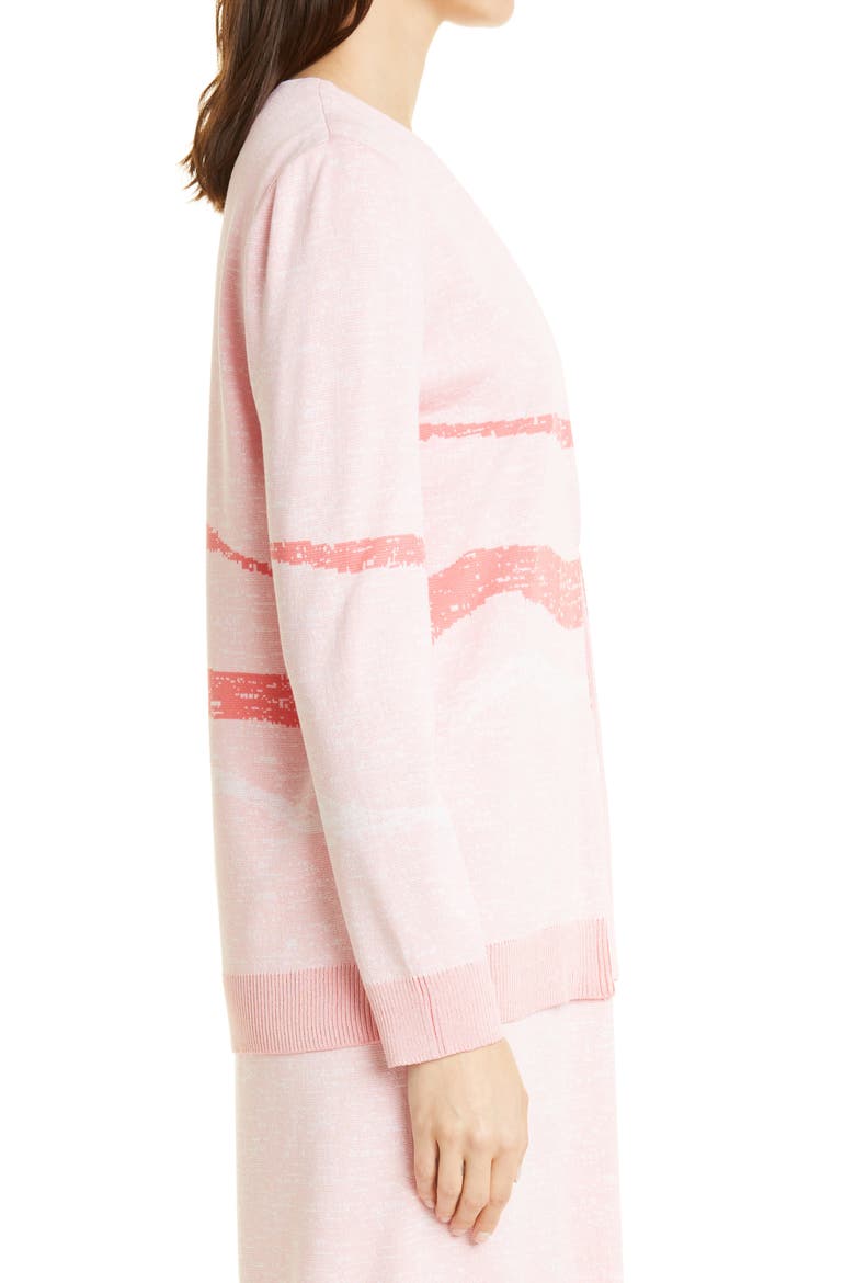 Landscape Pattern Cardigan, Alternate, color, PINK CLAY/ SUGAR CORAL/ WHITE