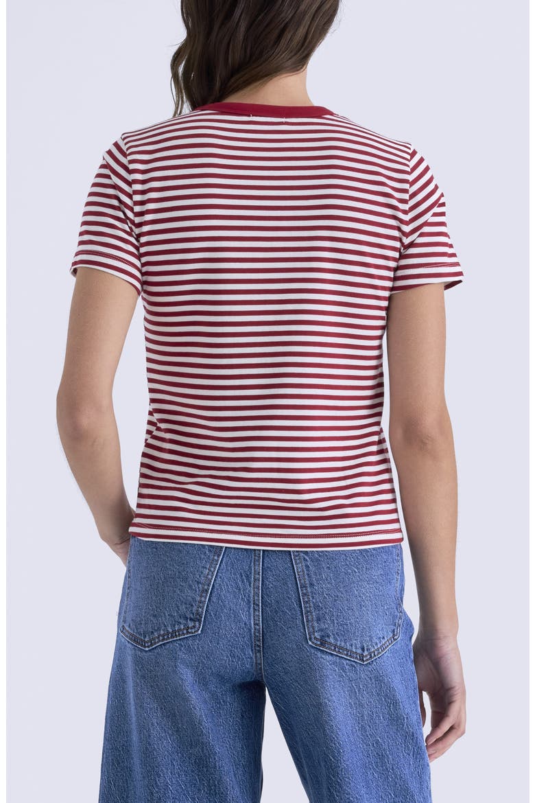 Alba Cotton T-Shirt, Alternate, color, RACER RED STRIPE