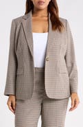 Anne Klein Houndstooth One Button Blazer