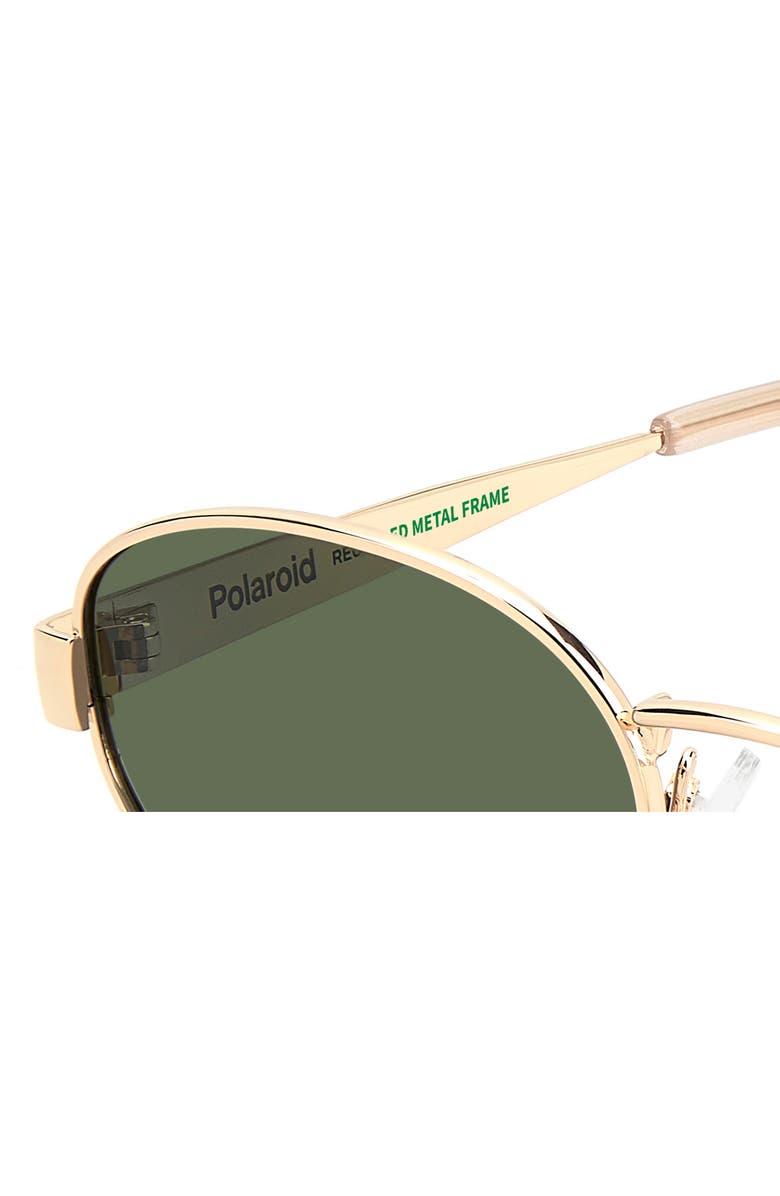 Polaroid 55mm Polarized Oval Sunglasses, Alternate, color, Rose Gold/ Green Pz