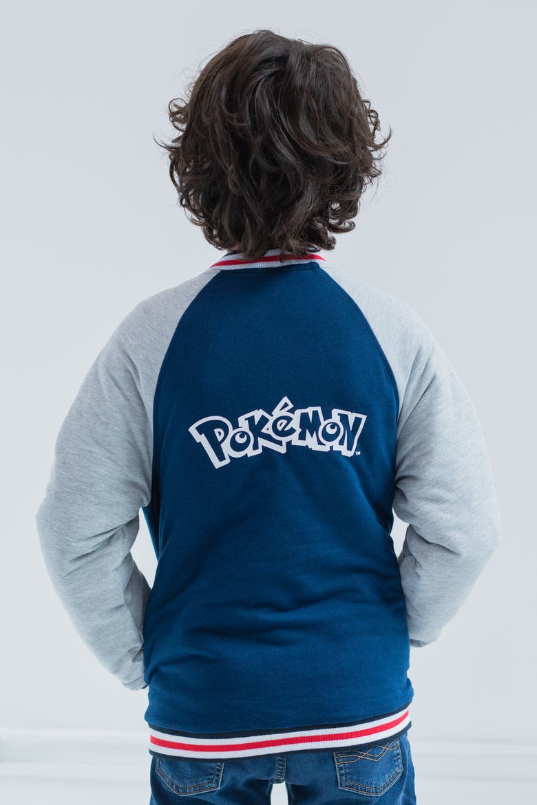 Varsity Bomber Jacket, Alternate, color, Navy and Heather Grey