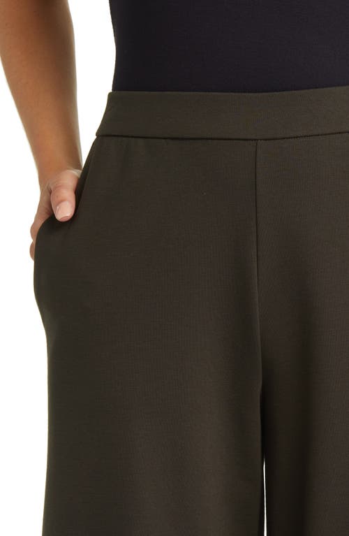 Eileen Fisher Cropped Wide Leg Pant In Brown