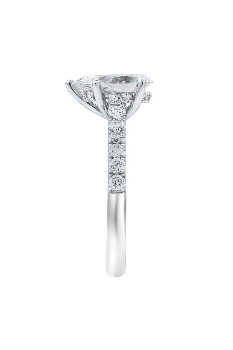 Rasha 14K White Gold Pear Lab Grown Diamond Hidden Halo Engagement Ring - 2 Ct, Alternate, color, 14K White Gold