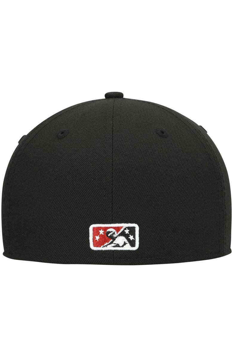 New Era Men's New Era Black Quad Cities River Bandits Authentic Collection Road 59FIFTY Fitted Hat, Alternate, color, Black