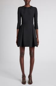 Valentino Garavani Bow Embellished Pleated Minidress