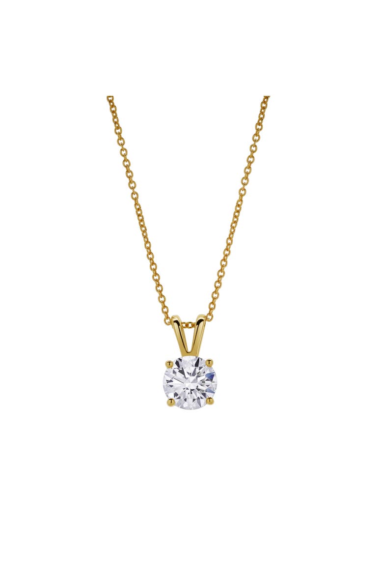 Lucent 14K Gold Round Lab Grown Diamond Pendant - 1 Ct, Main, color, 14K Yellow Gold