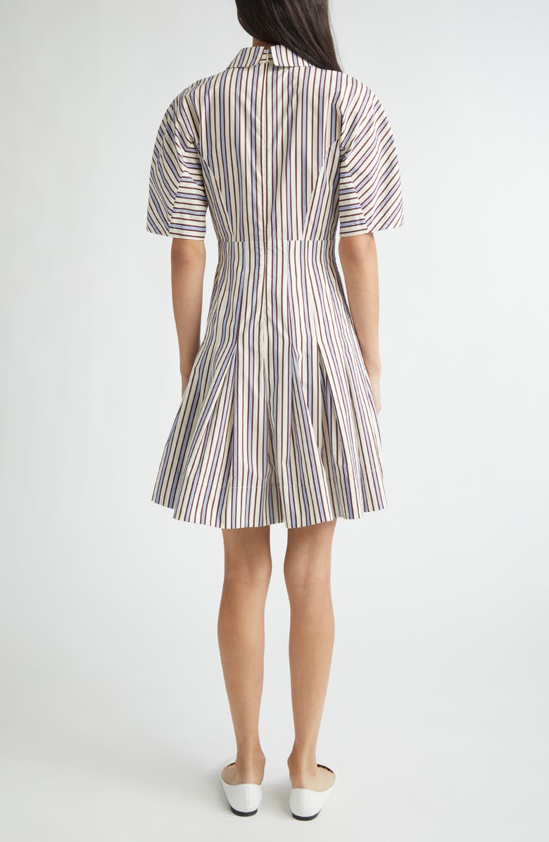 Lela Rose Stripe Cotton Dress, Alternate, color, Cream Multi